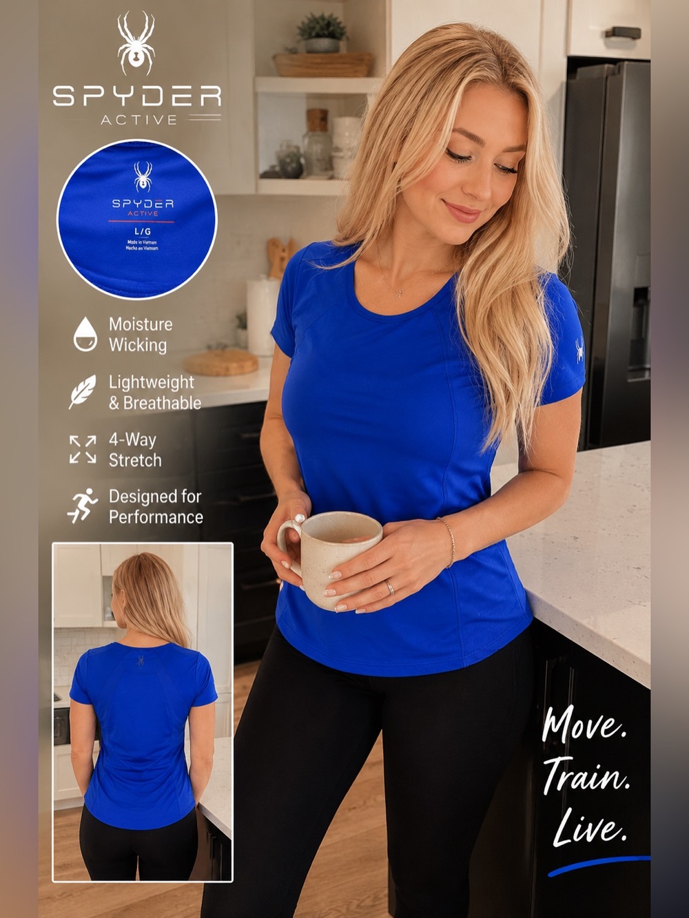 Spyder Women’s Royal Blue Short Sleeve Performance Tee